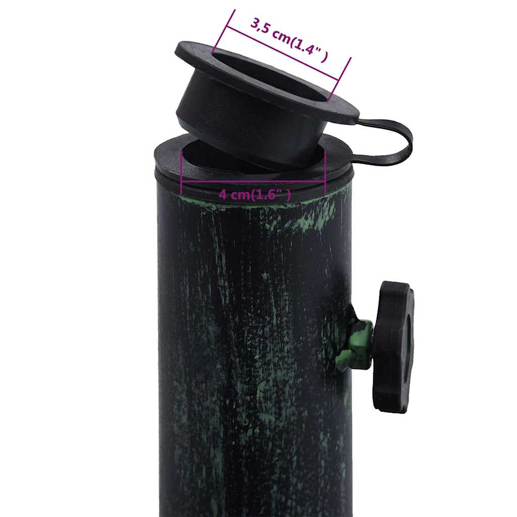 Skėčio pagrindas, žalios spalvos, 12kg, 49cm, ketus Skėčio pagrindas, žalios spalvos, 12kg, 49cm, ketus