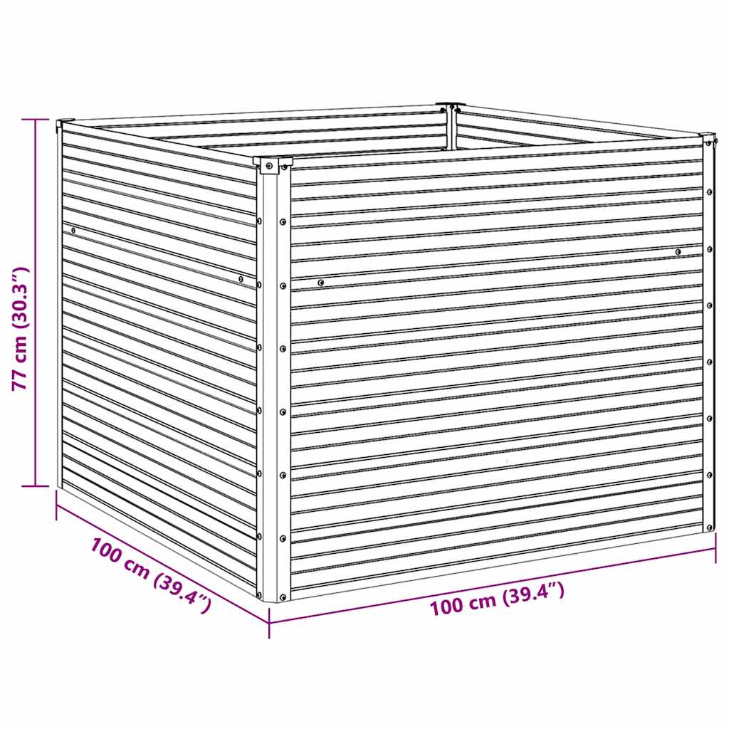 Aukštas sodo lovelis, žalias, 100x100x77cm, plienas Aukštas sodo lovelis, žalias, 100x100x77cm, plienas - Image 12