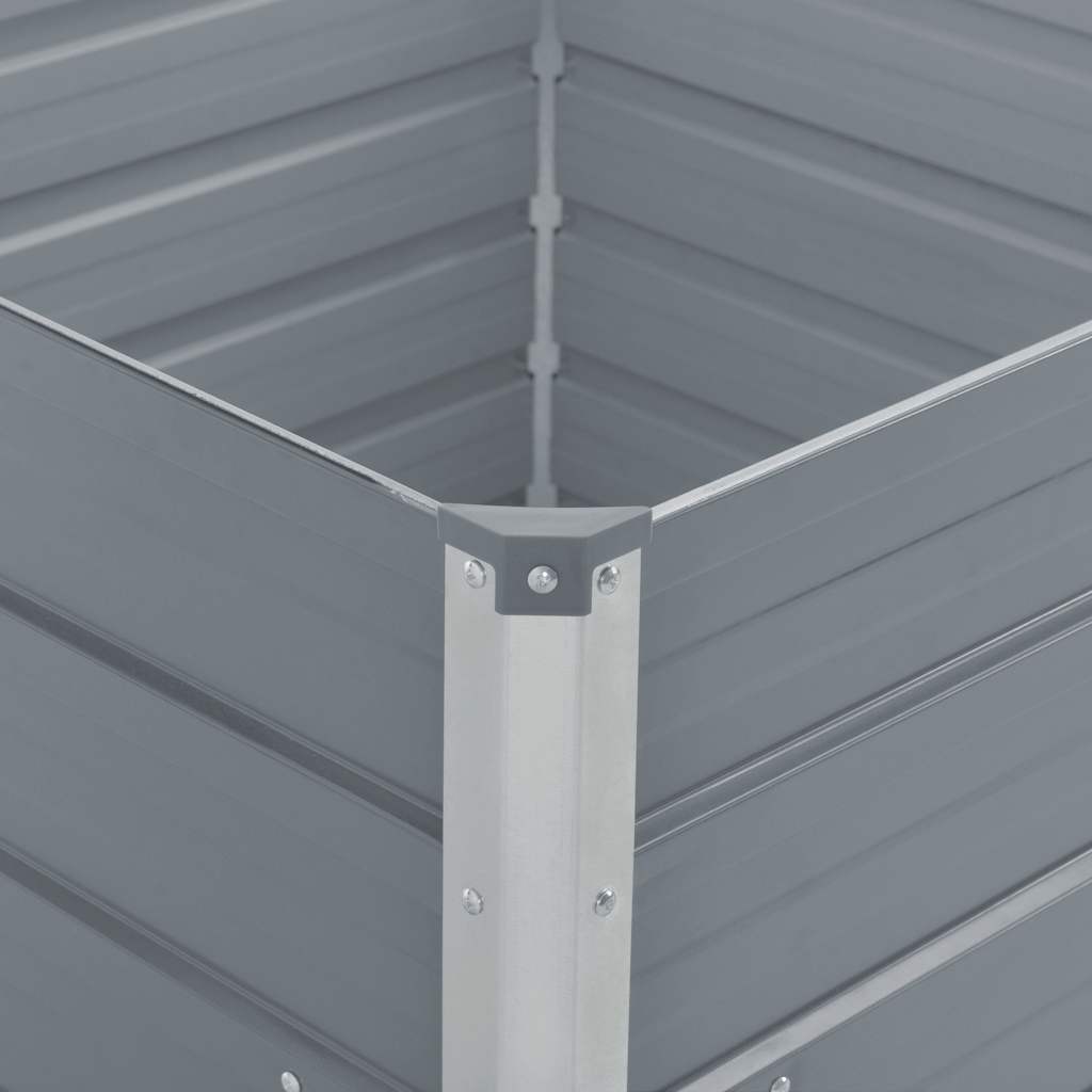Aukštas sodo lovelis, pilkos spalvos, 100x100x45cm, plienas Aukštas sodo lovelis, pilkos spalvos, 100x100x45cm, plienas - Image 4
