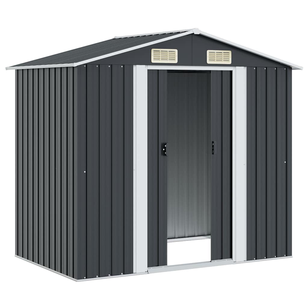 Sodo sandėliukas, antracito spalvos, 204x132x186cm, plienas Sodo sandėliukas, antracito spalvos, 204x132x186cm, plienas - Image 4