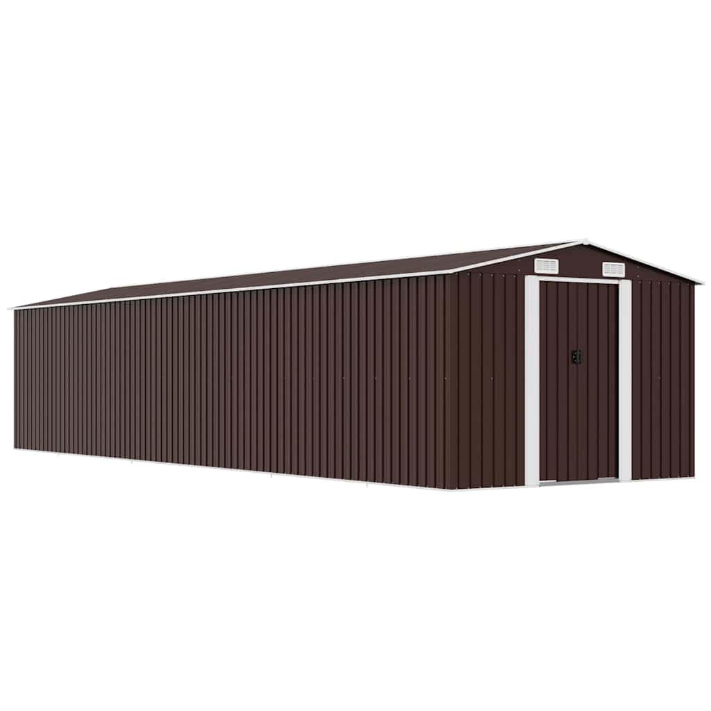 Sodo pašiūrė, ruda, 257x990x181cm, galvanizuotas plienas Sodo pašiūrė, ruda, 257x990x181cm, galvanizuotas plienas - Image 2