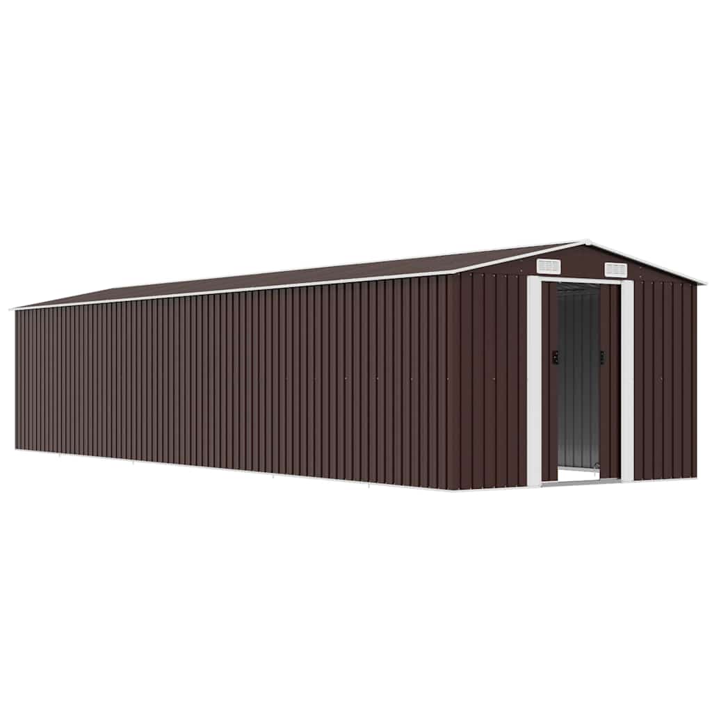 Sodo pašiūrė, ruda, 257x990x181cm, galvanizuotas plienas Sodo pašiūrė, ruda, 257x990x181cm, galvanizuotas plienas - Image 4
