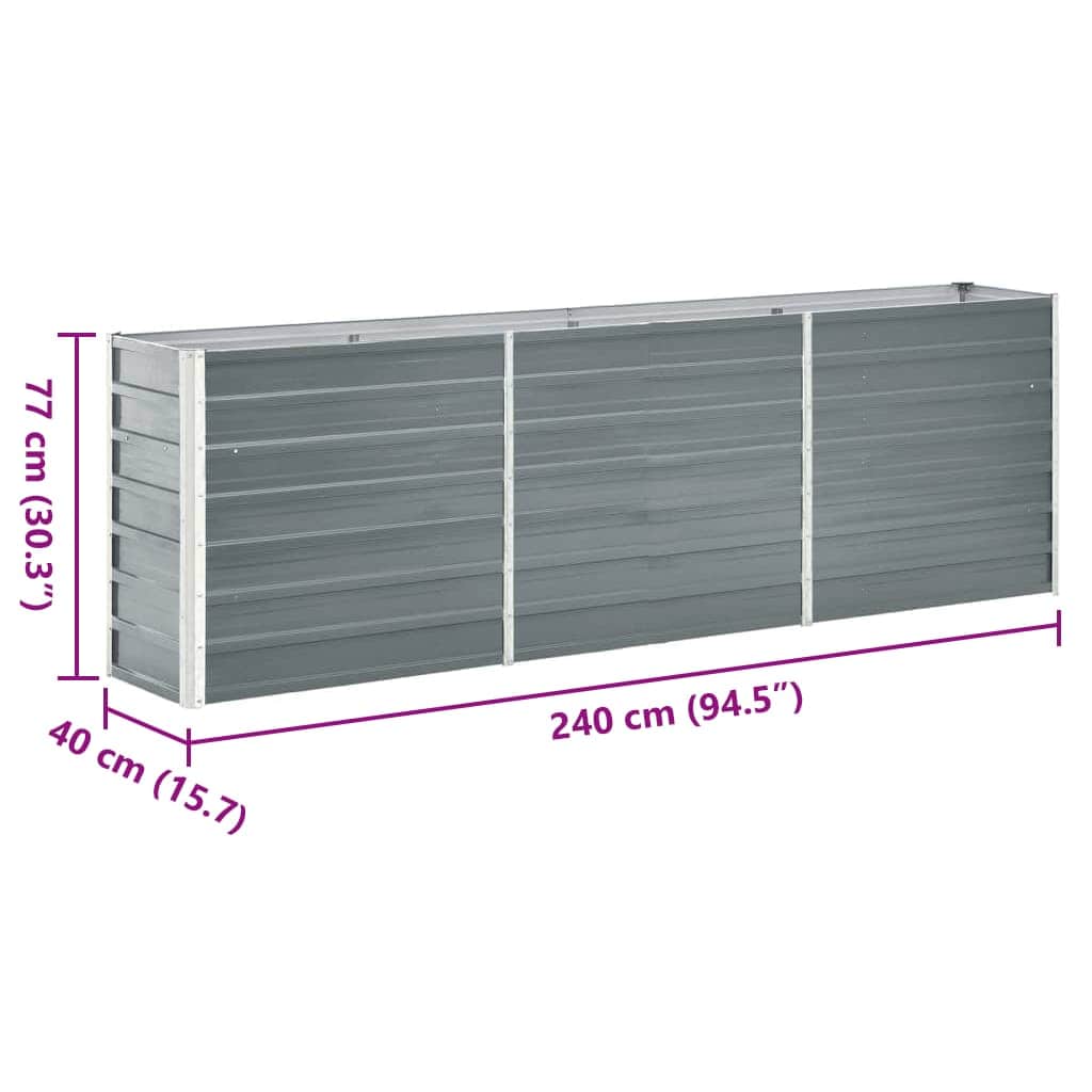 Lovelis, pilkas, 240x40x77cm, galvanizuotas plienas, aukštas Lovelis, pilkas, 240x40x77cm, galvanizuotas plienas, aukštas - Image 9
