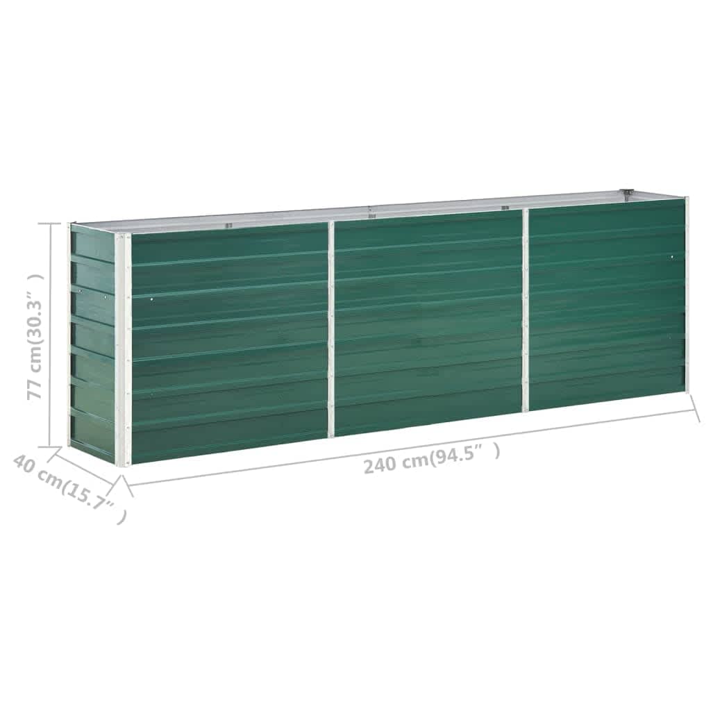 Lovelis, žalias, 240x40x77cm, galvanizuotas plienas, aukštas Lovelis, žalias, 240x40x77cm, galvanizuotas plienas, aukštas