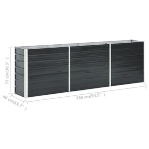 Lovelis, antracito, 240x40x77cm, galvanizuotas plienas, aukštas