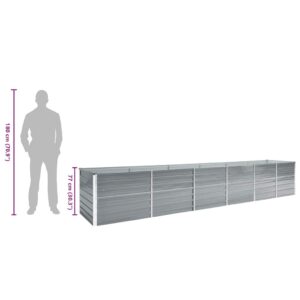 Aukštas lovelis, pilkas, 480x80x77cm, galvanizuotas plienas