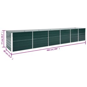 Aukštas lovelis, žalias, 480x80x77cm, galvanizuotas plienas