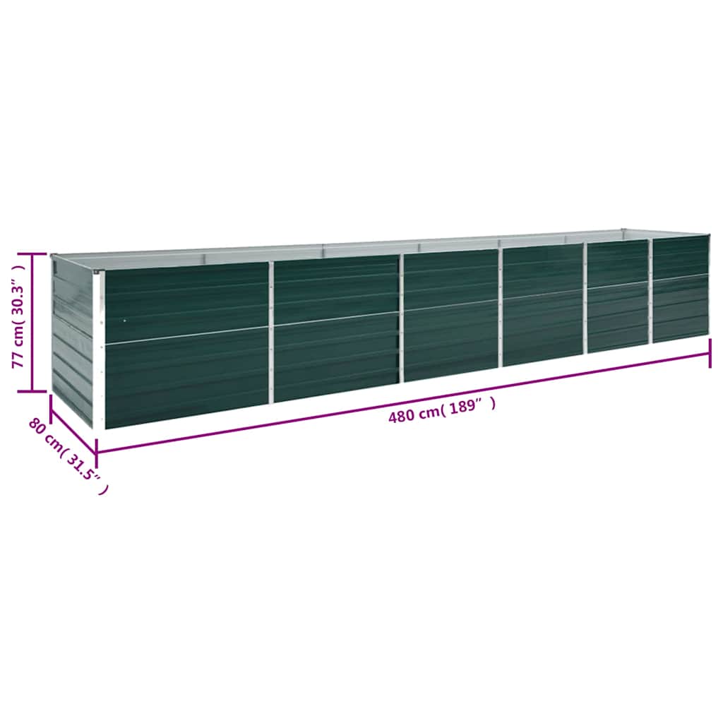 Aukštas lovelis, žalias, 480x80x77cm, galvanizuotas plienas Aukštas lovelis, žalias, 480x80x77cm, galvanizuotas plienas