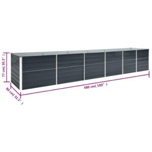 Aukštas lovelis, antracito, 480x80x77cm, galvanizuotas plienas