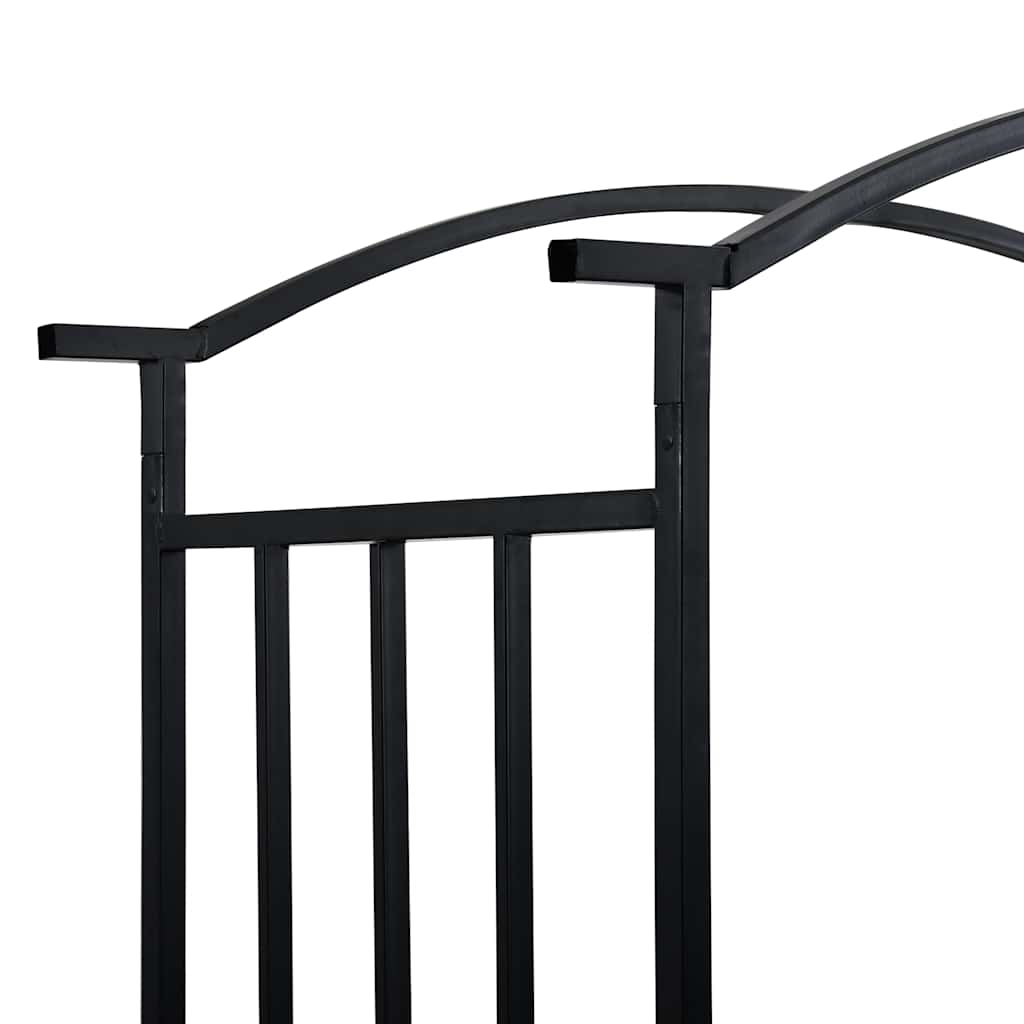 Sodo arka su suoliuku, juoda, 128x50x207cm, geležis Sodo arka su suoliuku, juoda, 128x50x207cm, geležis - Image 5