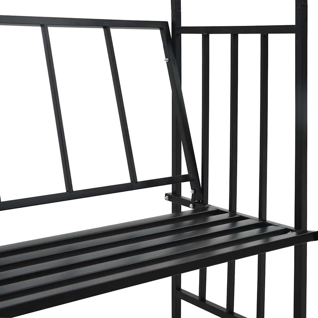 Sodo arka su suoliuku, juoda, 128x50x207cm, geležis Sodo arka su suoliuku, juoda, 128x50x207cm, geležis - Image 6