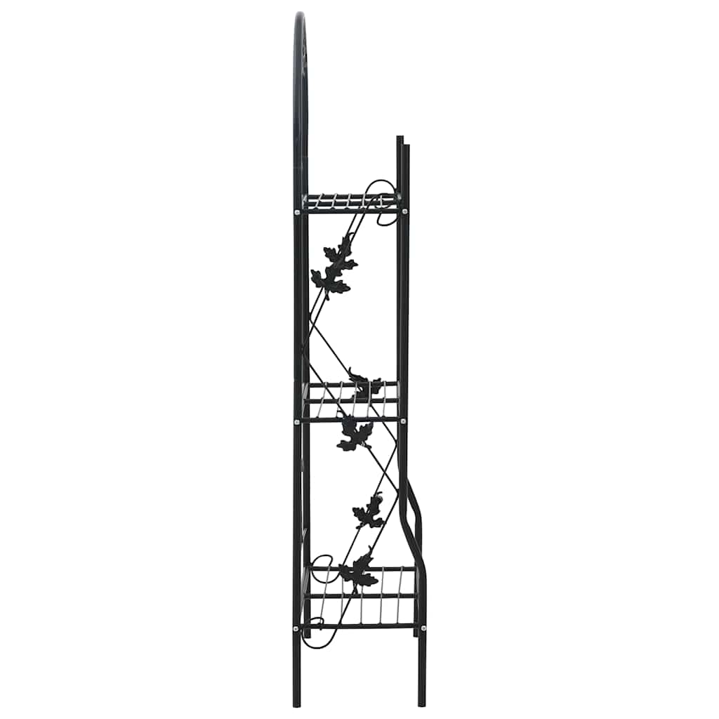 Stovas augalams, 3 aukštų, juodos spalvos, 52x28x128cm, geležis Stovas augalams, 3 aukštų, juodos spalvos, 52x28x128cm, geležis - Image 3