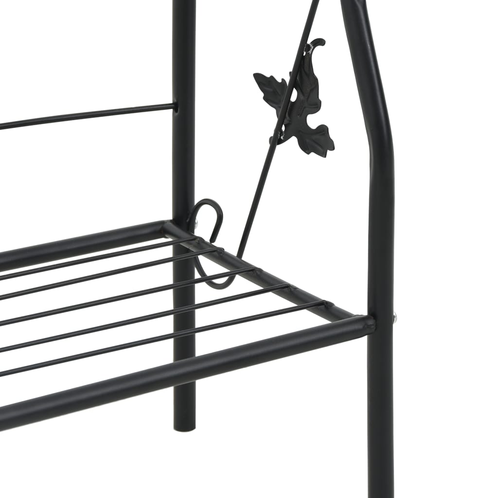 Stovas augalams, 3 aukštų, juodos spalvos, 52x28x128cm, geležis Stovas augalams, 3 aukštų, juodos spalvos, 52x28x128cm, geležis - Image 6