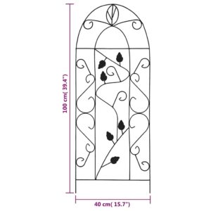 Stovai vijokliniams augalams, 3vnt., juodi, 40x100cm, geležis