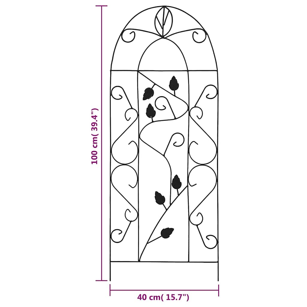 Stovai vijokliniams augalams, 3vnt., juodi, 40x100cm, geležis Stovai vijokliniams augalams, 3vnt., juodi, 40x100cm, geležis