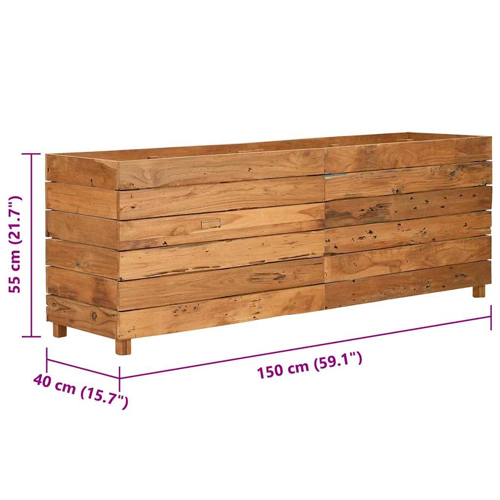 Aukštas lovelis, 150x40x55cm, perdirbtas tikmedis ir plienas Aukštas lovelis, 150x40x55cm, perdirbtas tikmedis ir plienas - Image 8