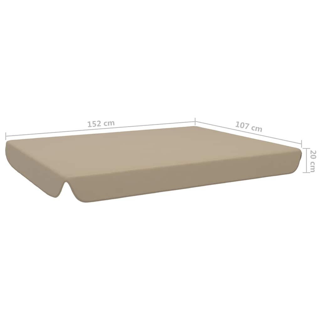 Atsarginis stogelis sodo supynėms, taupe spalvos, 192x147cm Atsarginis stogelis sodo supynėms, taupe spalvos, 192x147cm
