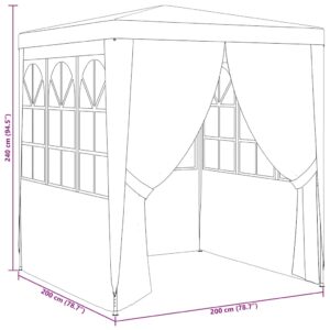 Proginė palapinė su šoninėmis sienomis, mėlyna, 2x2m, 90g/m²