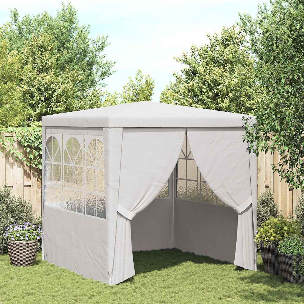 Proginė palapinė su šoninėmis sienomis, balta, 2,5×2,5m, 90g/m² Proginė palapinė su šoninėmis sienomis, balta, 2,5x2,5m, 90g/m² - Image 2
