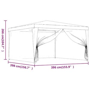 Proginė palapinė su 4 tinklinėmis sienomis, balta, 4x4m