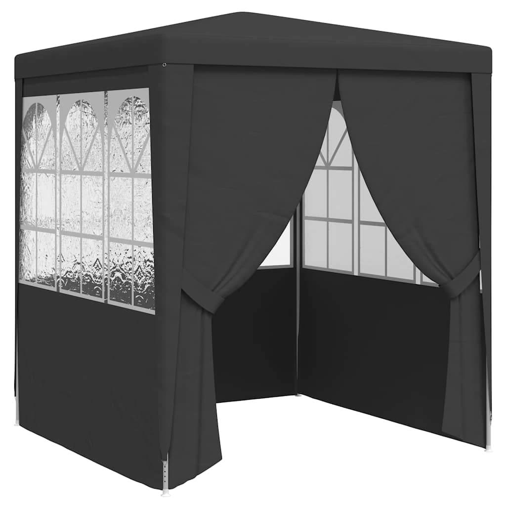 Proginė palapinė su šoninėmis sienomis, antracito, 2x2m, 90g/m² Proginė palapinė su šoninėmis sienomis, antracito, 2x2m, 90g/m² - Image 2