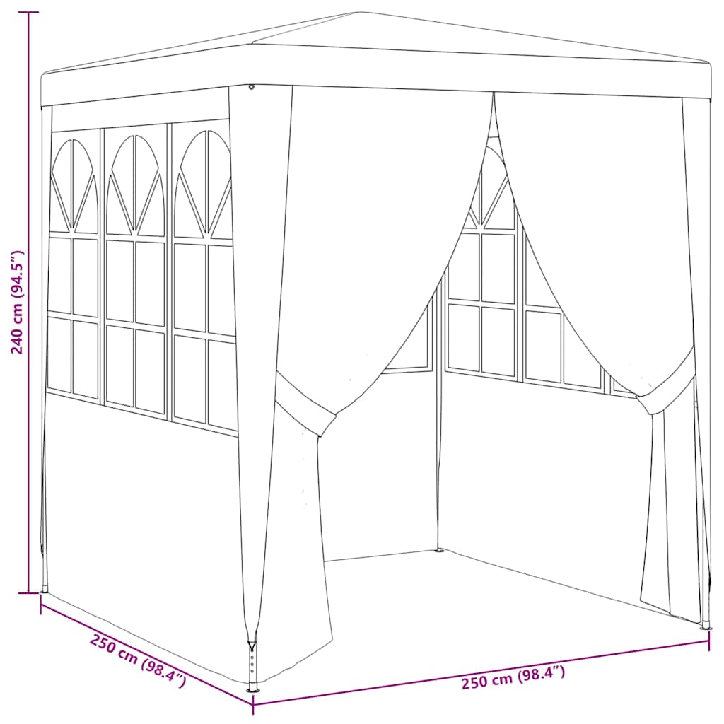 Proginė palapinė su sienomis, žalia, 2,5×2,5m, 90g/m² Proginė palapinė su sienomis, žalia, 2,5x2,5m, 90g/m²