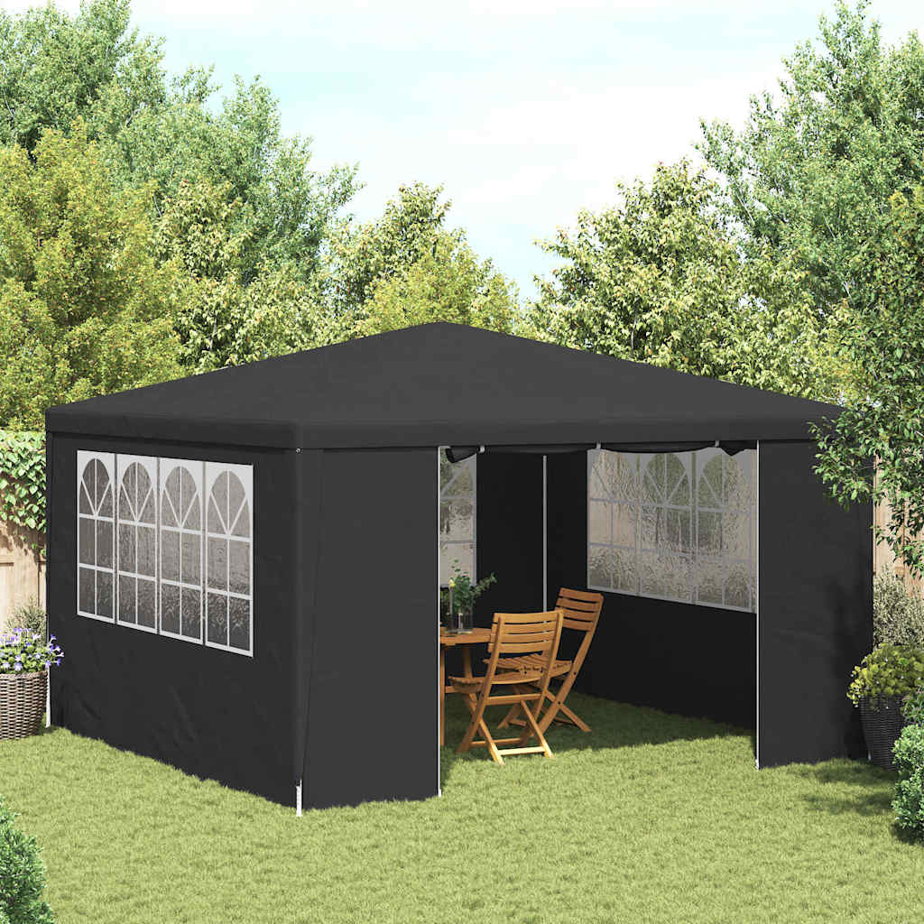 Proginė palapinė su šoninėmis sienomis, antracito, 4x4m, 90g/m² Proginė palapinė su šoninėmis sienomis, antracito, 4x4m, 90g/m² - Image 2
