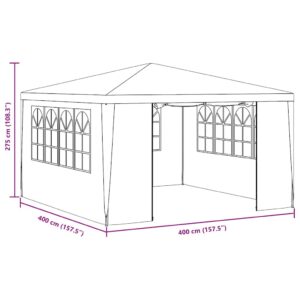 Proginė palapinė su šoninėmis sienomis, žalia, 4x4m, 90g/m²