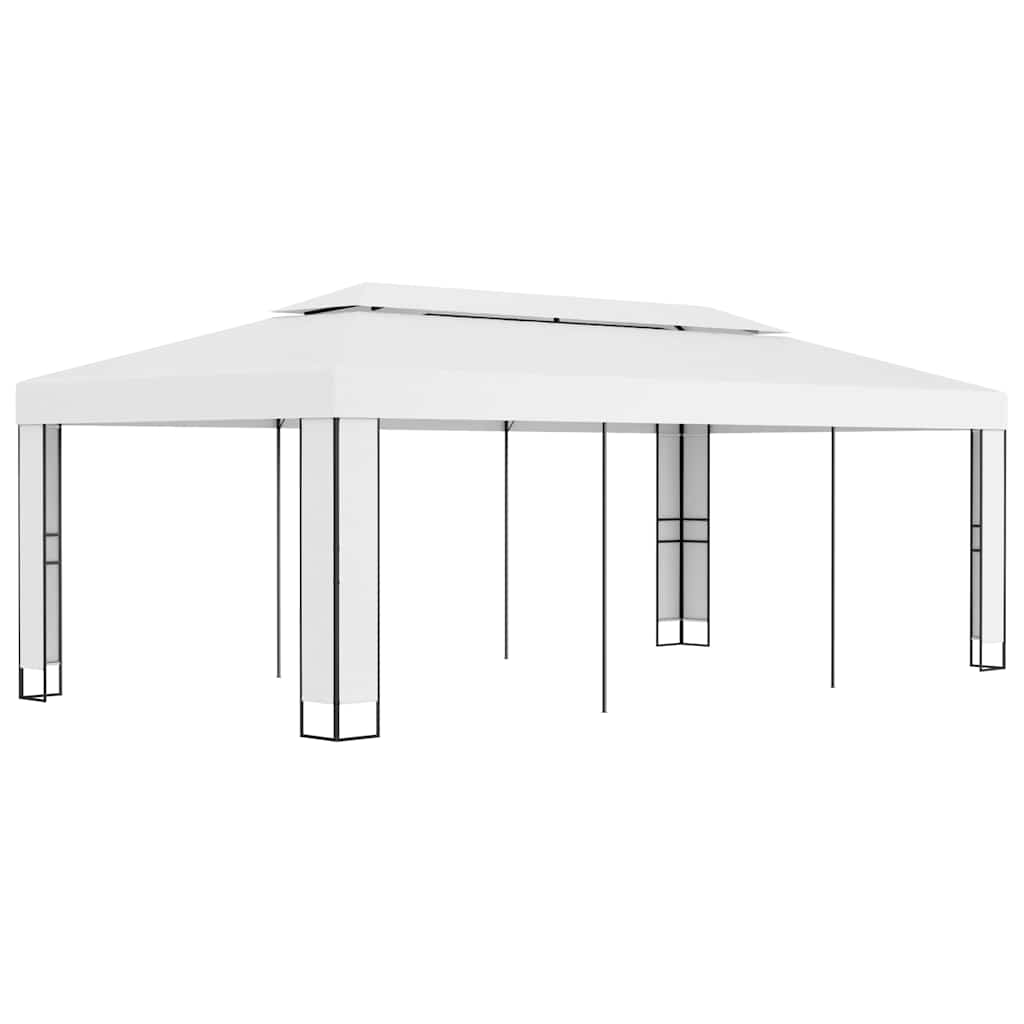 Pavėsinė su dvigubu stogu, baltos spalvos, 3x6m Pavėsinė su dvigubu stogu, baltos spalvos, 3x6m - Image 2