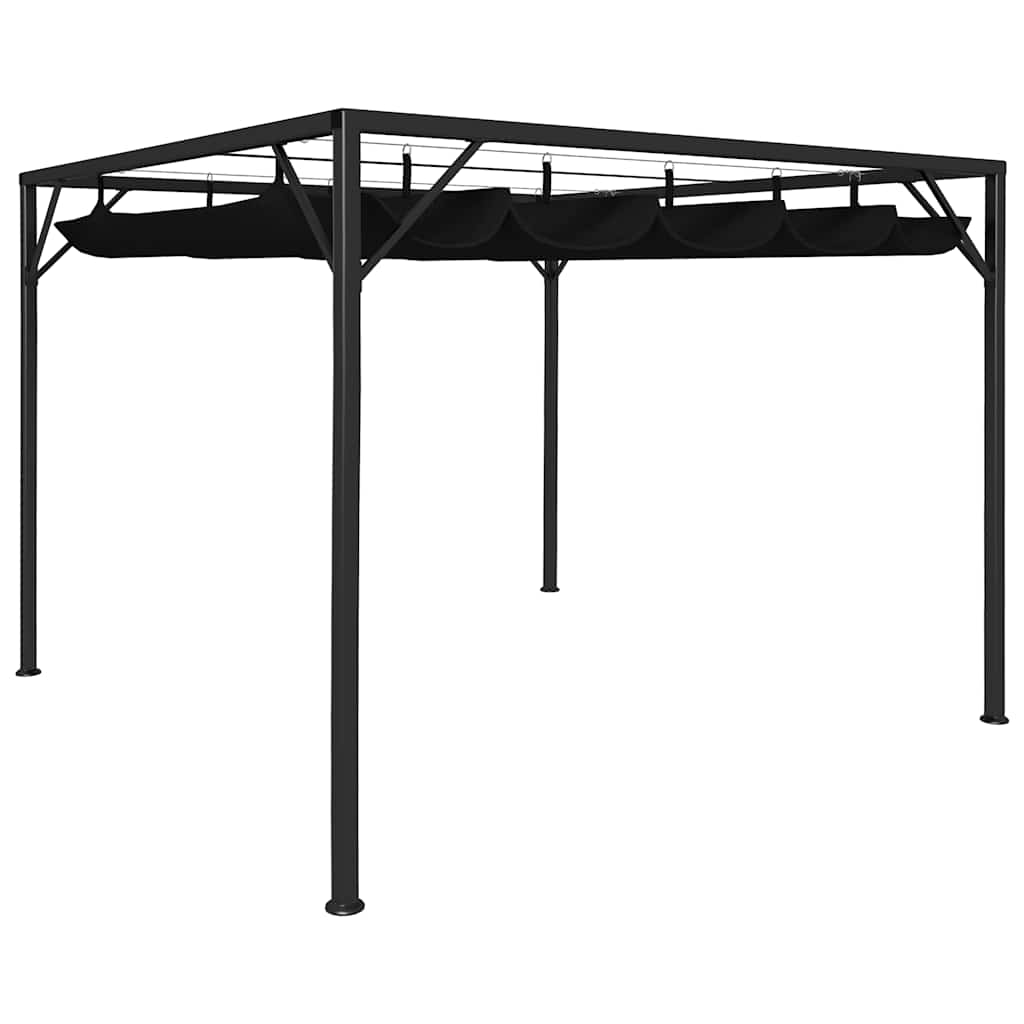 Sodo pavėsinė su įtraukiamu stogo skliautu, antracito, 3x3m Sodo pavėsinė su įtraukiamu stogo skliautu, antracito, 3x3m - Image 2