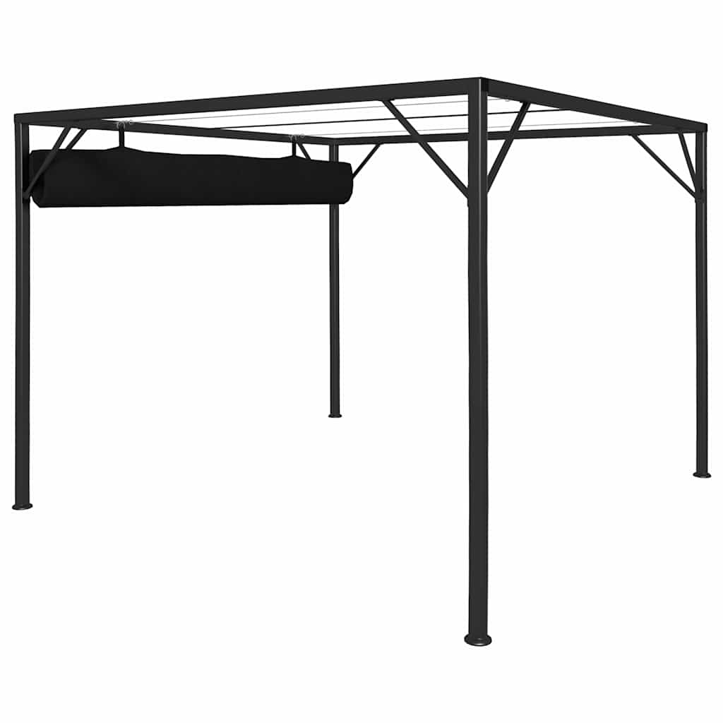 Sodo pavėsinė su įtraukiamu stogo skliautu, antracito, 3x3m Sodo pavėsinė su įtraukiamu stogo skliautu, antracito, 3x3m - Image 5