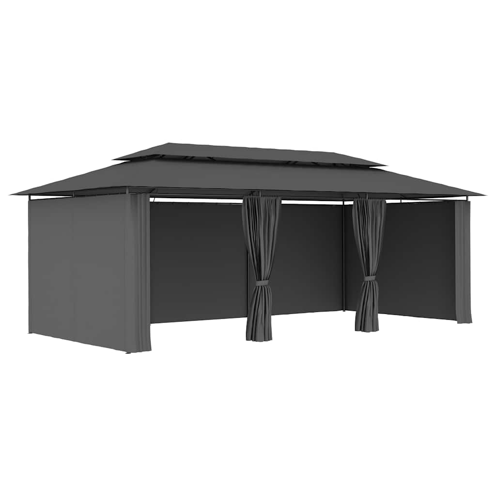 Pavėsinė su užuolaidomis, antracito spalvos, 600x298x270cm Pavėsinė su užuolaidomis, antracito spalvos, 600x298x270cm - Image 3