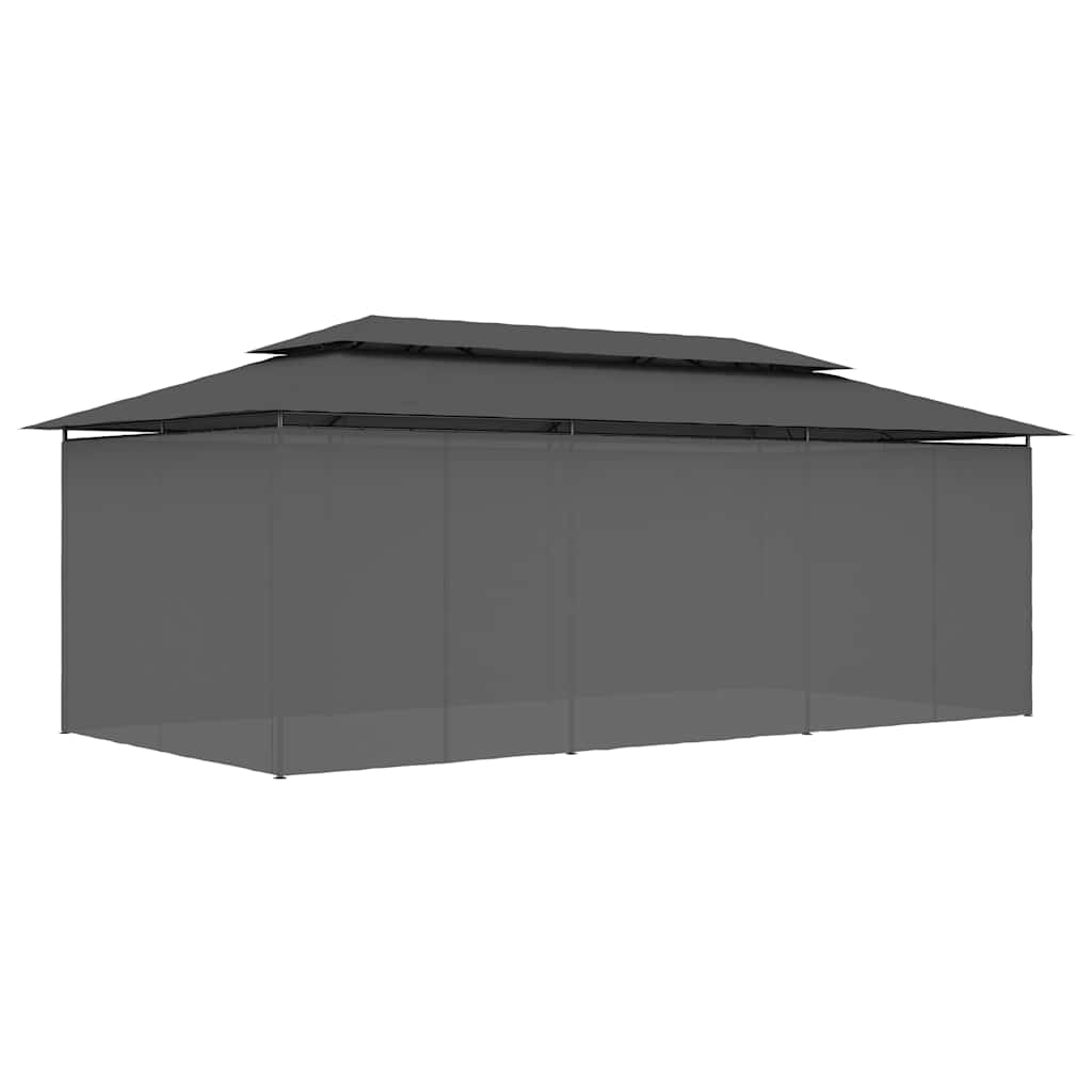 Pavėsinė su užuolaidomis, antracito spalvos, 600x298x270cm Pavėsinė su užuolaidomis, antracito spalvos, 600x298x270cm - Image 4