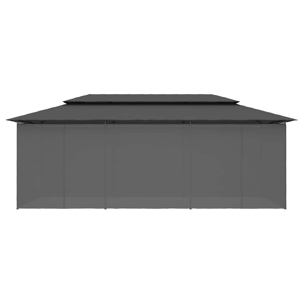 Pavėsinė su užuolaidomis, antracito spalvos, 600x298x270cm Pavėsinė su užuolaidomis, antracito spalvos, 600x298x270cm - Image 5