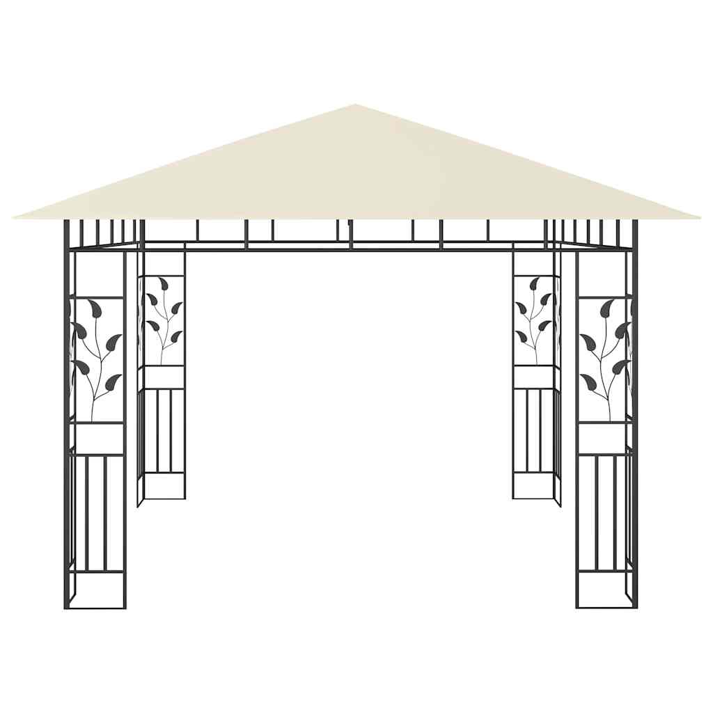 Pavėsinė su tinkleliu nuo uodų, kreminė, 3x3x2,73m, 180g/m² Pavėsinė su tinkleliu nuo uodų, kreminė, 3x3x2,73m, 180g/m² - Image 4