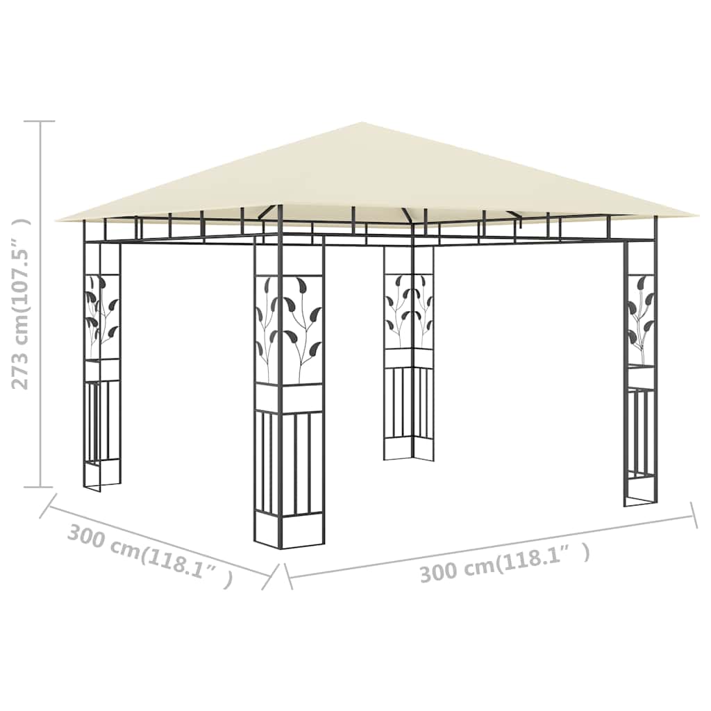 Pavėsinė su tinkleliu nuo uodų, kreminė, 3x3x2,73m, 180g/m² Pavėsinė su tinkleliu nuo uodų, kreminė, 3x3x2,73m, 180g/m²