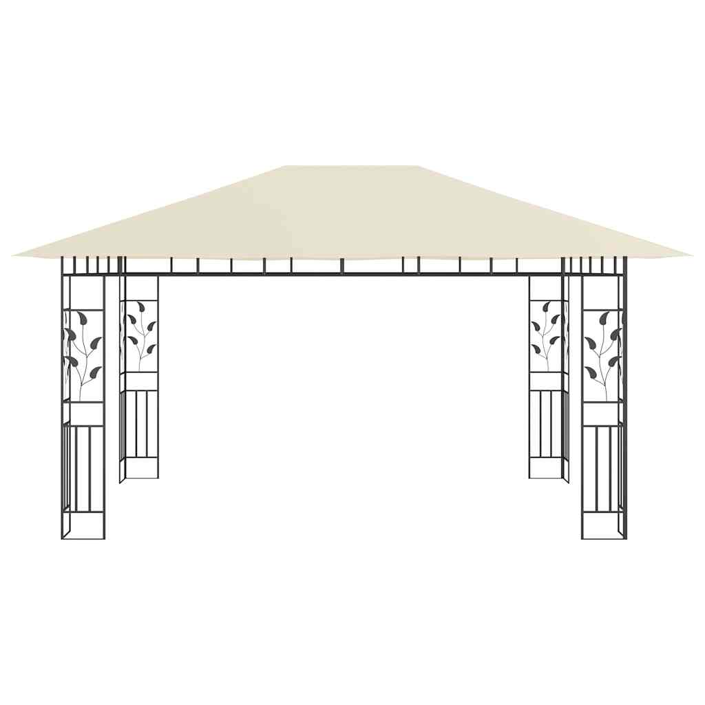 Pavėsinė su tinkleliu nuo uodų, kreminė, 4x3x2,73m, 180g/m² Pavėsinė su tinkleliu nuo uodų, kreminė, 4x3x2,73m, 180g/m² - Image 3