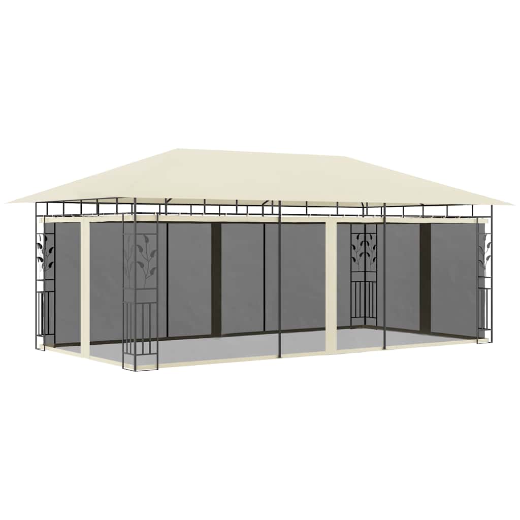 Pavėsinė su tinkleliu nuo uodų, kreminės spalvos, 6x3x2,73m Pavėsinė su tinkleliu nuo uodų, kreminės spalvos, 6x3x2,73m - Image 2