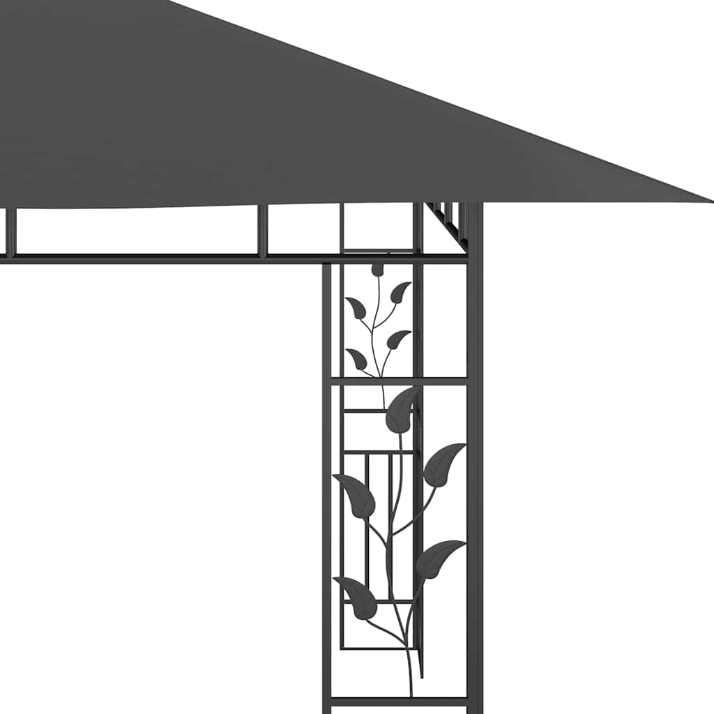 Pavėsinė su tinkleliu nuo uodų, antracito, 4x3x2,73m, 180g/m² Pavėsinė su tinkleliu nuo uodų, antracito, 4x3x2,73m, 180g/m² - Image 5
