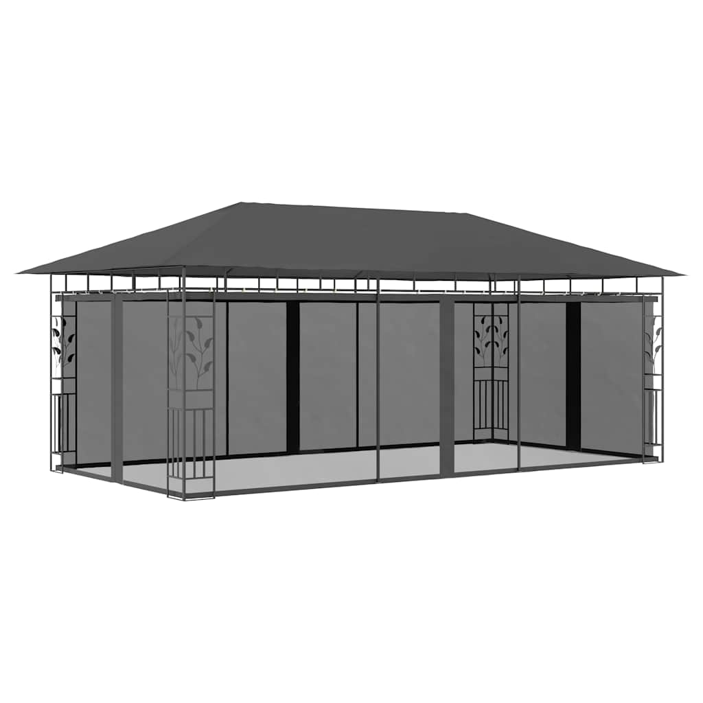 Pavėsinė su tinkleliu nuo uodų, antracito spalvos, 6x3x2,73m Pavėsinė su tinkleliu nuo uodų, antracito spalvos, 6x3x2,73m - Image 2