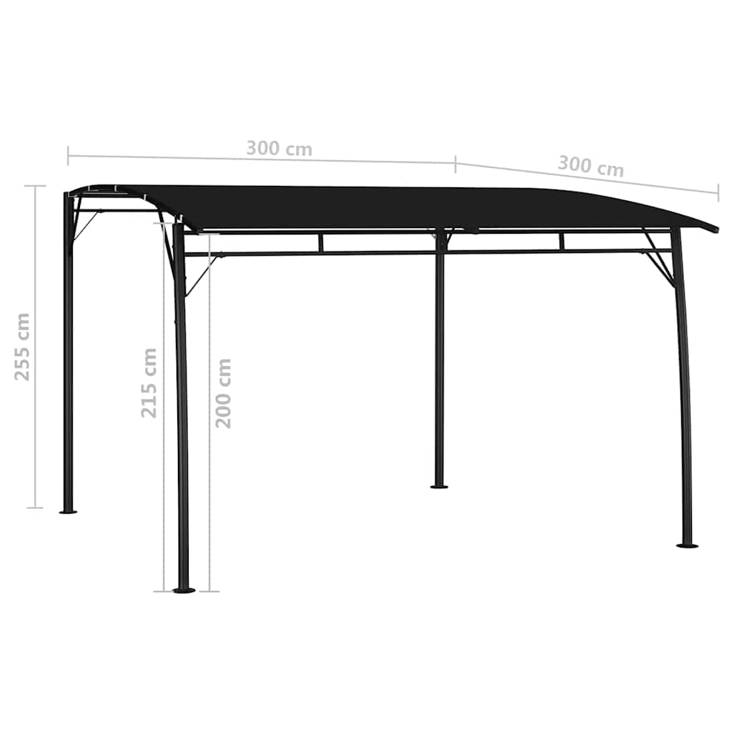 Sodo markizė nuo saulės, antracito spalvos, 3x3x2,55m Sodo markizė nuo saulės, antracito spalvos, 3x3x2,55m