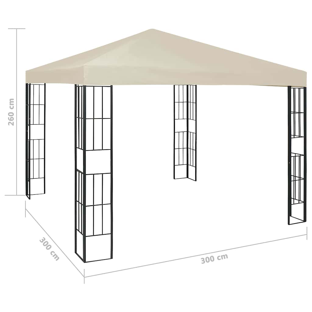 Pavėsinė, kreminės spalvos, 3x3m Pavėsinė, kreminės spalvos, 3x3m
