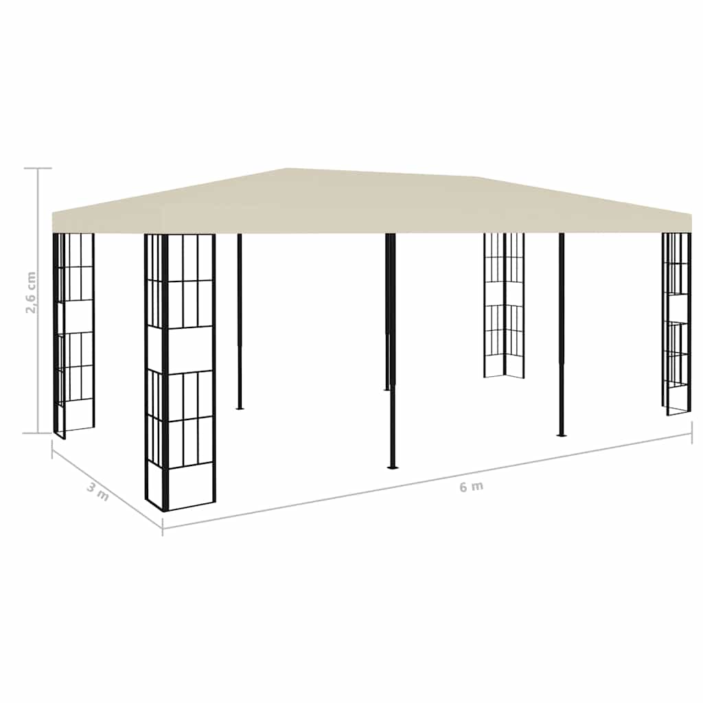 Pavėsinė, kreminės spalvos, 3x6m Pavėsinė, kreminės spalvos, 3x6m