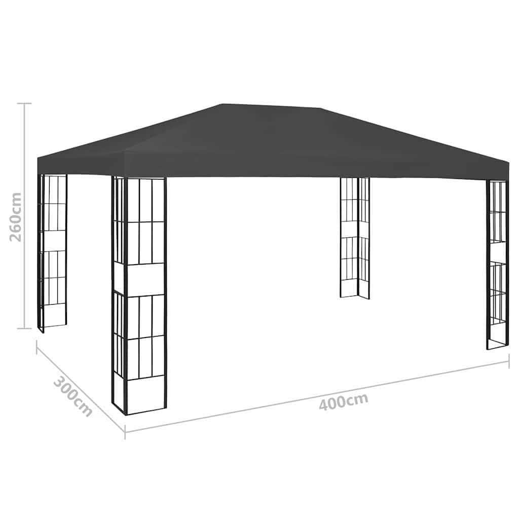 Pavėsinė, antracito spalvos, 3x4m Pavėsinė, antracito spalvos, 3x4m
