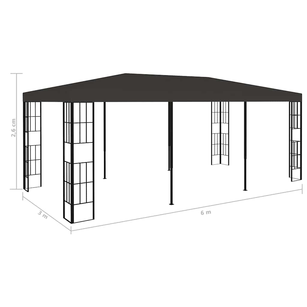 Pavėsinė, antracito spalvos, 3x6m Pavėsinė, antracito spalvos, 3x6m