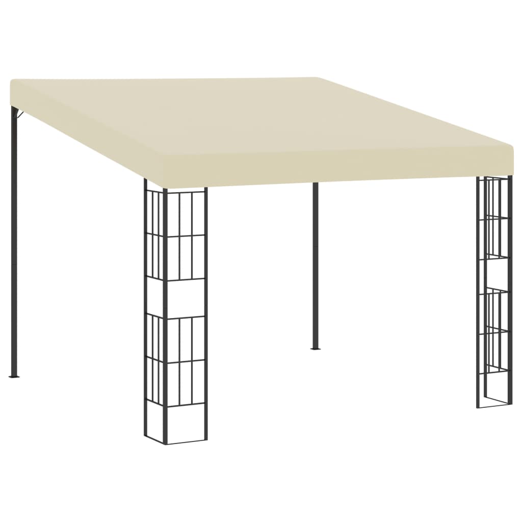 Prie sienos montuojama pavėsinė, kreminė, 3x3m, audinys Prie sienos montuojama pavėsinė, kreminė, 3x3m, audinys - Image 2