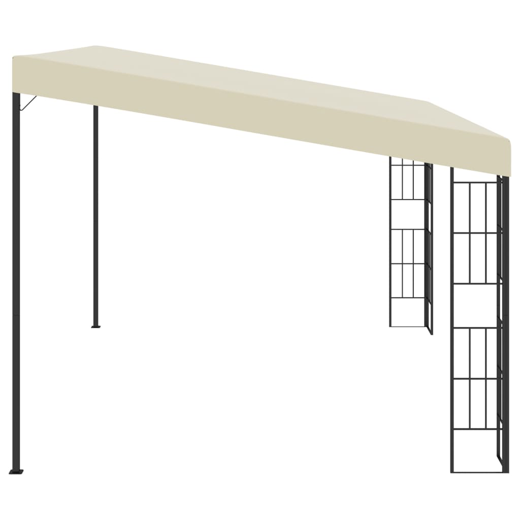 Prie sienos montuojama pavėsinė, kreminė, 3x4m, audinys Prie sienos montuojama pavėsinė, kreminė, 3x4m, audinys - Image 3