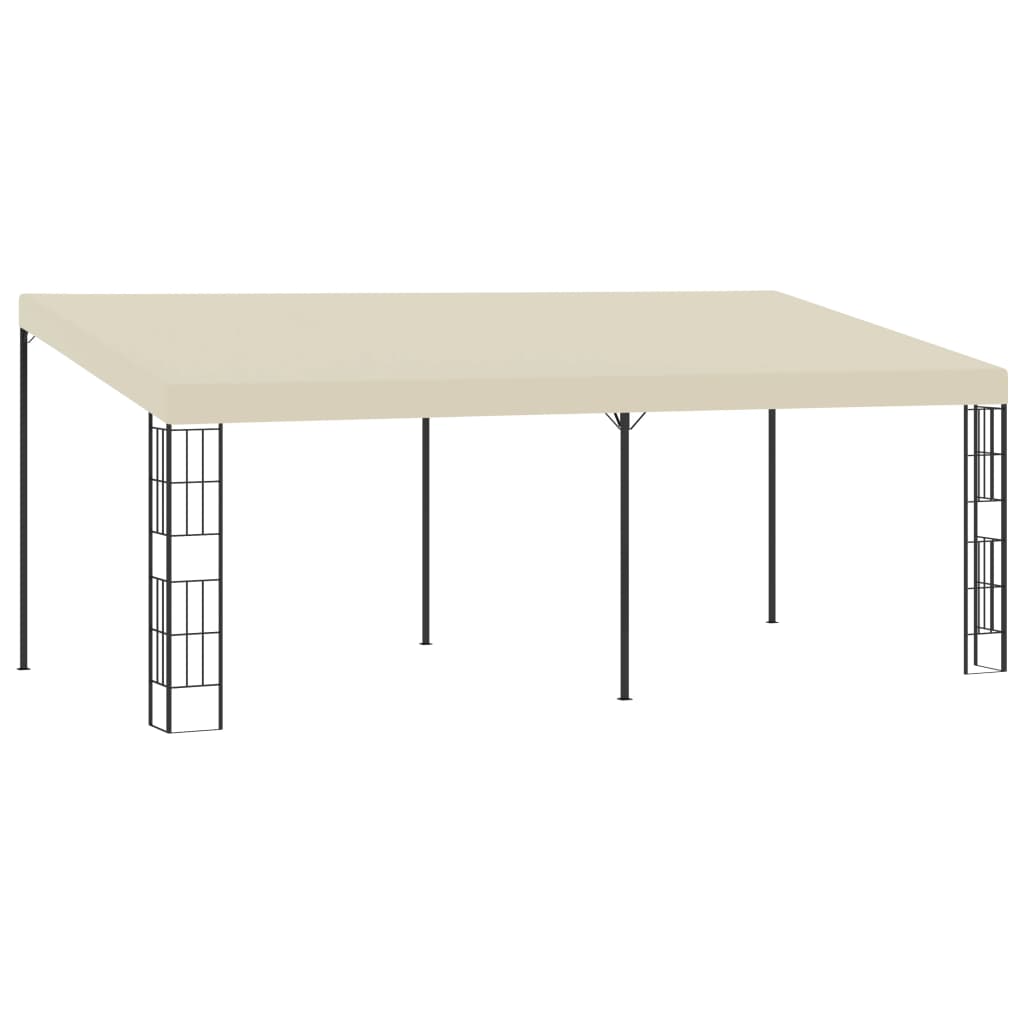 Prie sienos montuojama pavėsinė, kreminė, 3x6m, audinys Prie sienos montuojama pavėsinė, kreminė, 3x6m, audinys - Image 2
