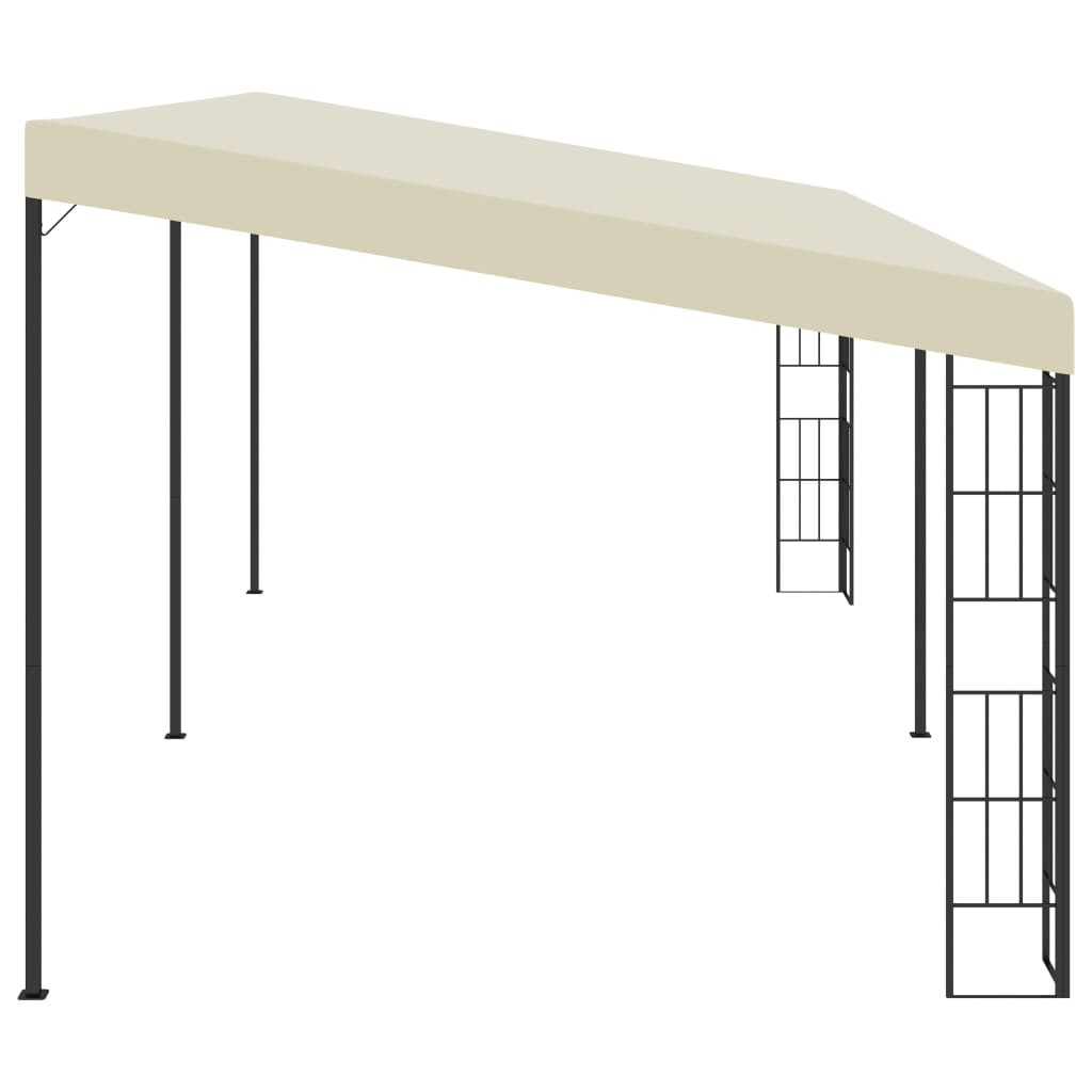 Prie sienos montuojama pavėsinė, kreminė, 3x6m, audinys Prie sienos montuojama pavėsinė, kreminė, 3x6m, audinys - Image 3
