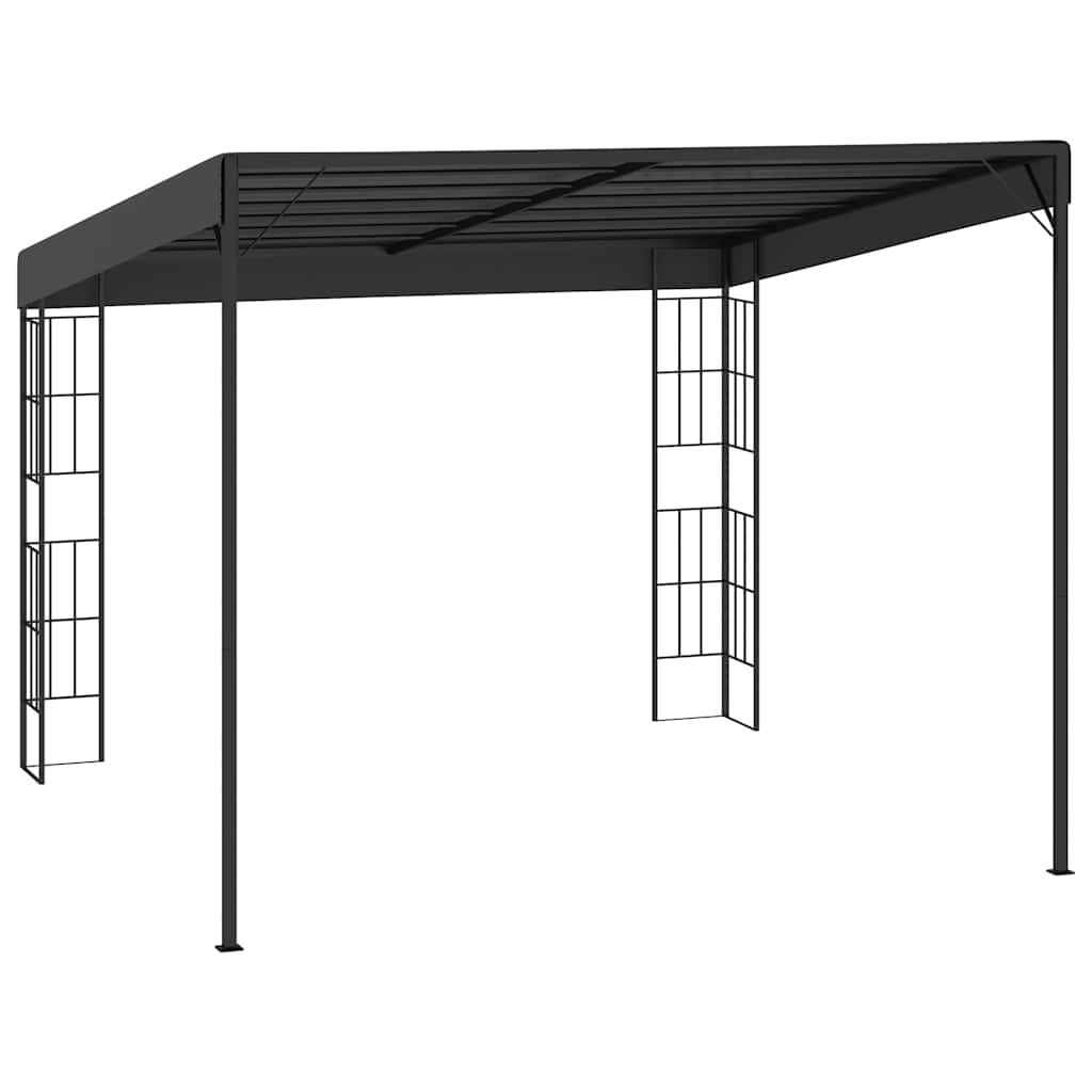 Prie sienos montuojama pavėsinė, antracito, 3x3m, audinys Prie sienos montuojama pavėsinė, antracito, 3x3m, audinys - Image 4
